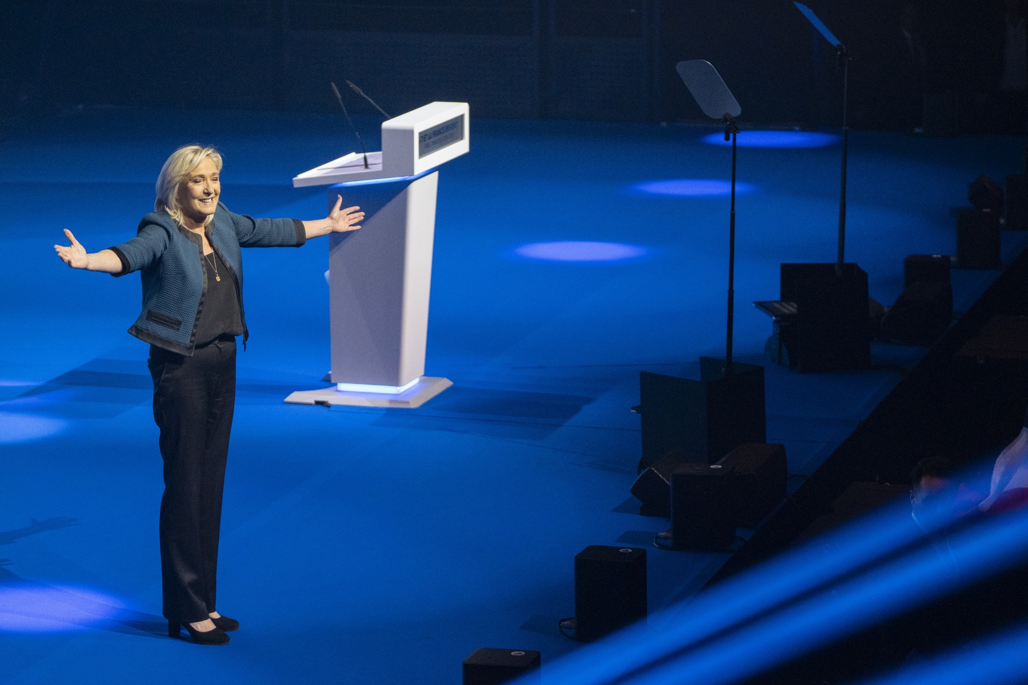 National Party Leader Marine Le Pen at European Election Rally